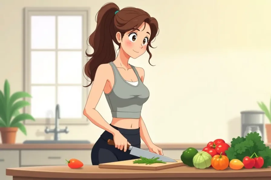 balanced eating tips fight fatigue boost daily energy 3D animation kitchen