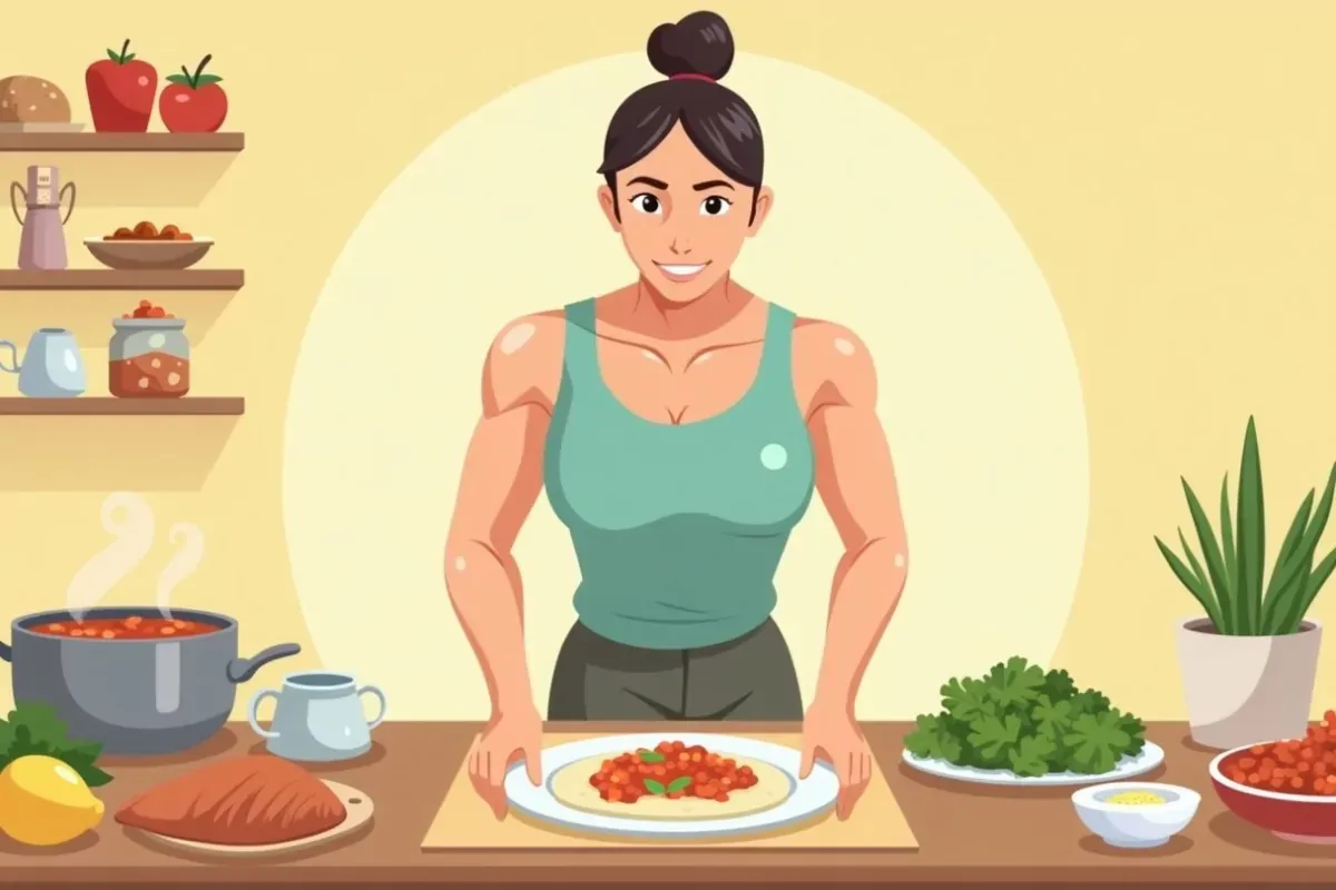 Mental health benefits of bodybuilding - Studio Ghibli anime illustration