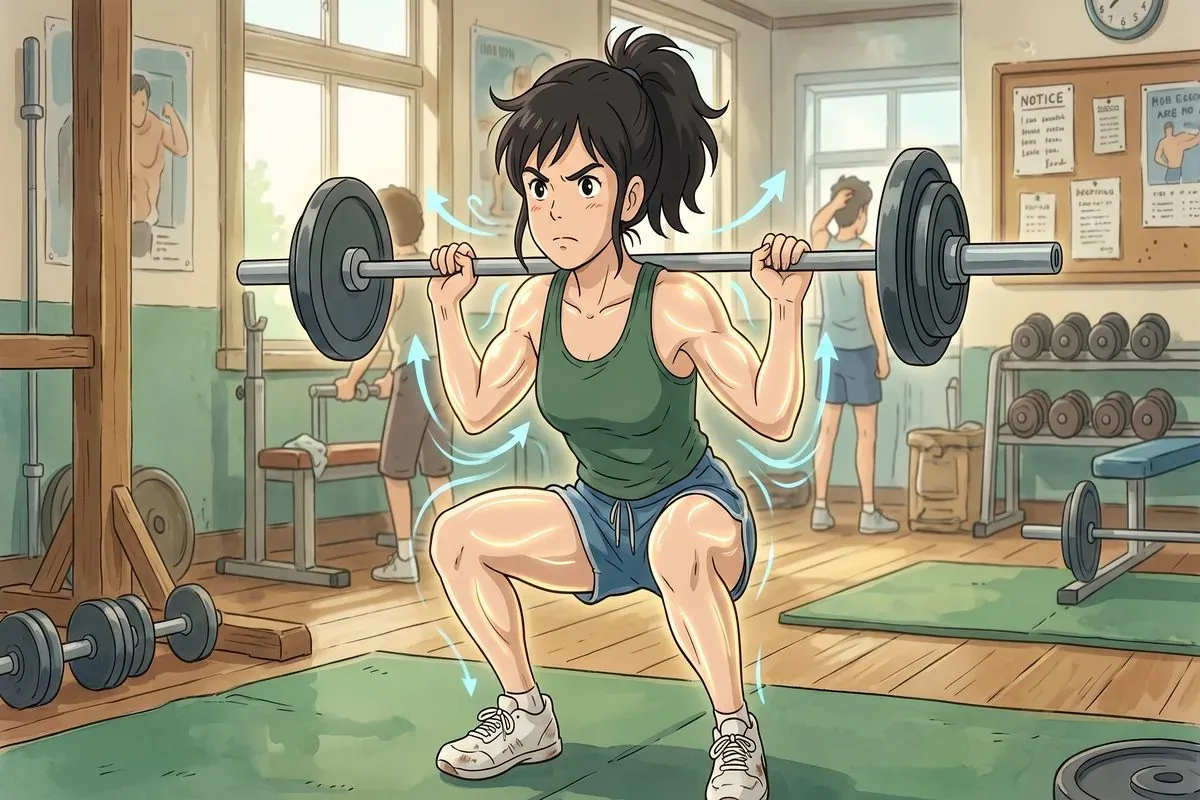 why compound exercises build strength faster - Studio Ghibli anime illustration
