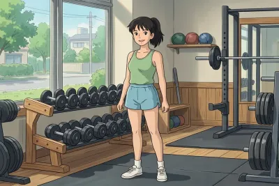 Gym Etiquette: The Unwritten Rules Nobody Tells Beginners - Studio Ghibli anime illustration