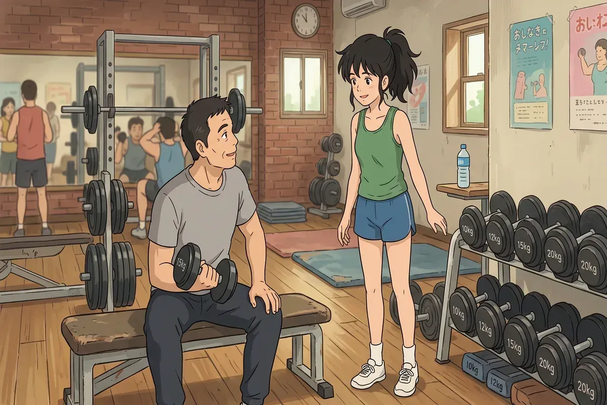 phone rules ask before taking equipment gym etiquette - Studio Ghibli anime illustration
