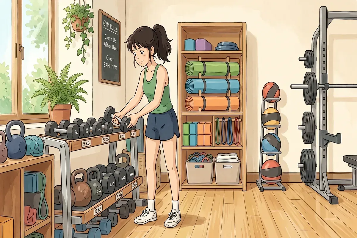 mind walkways put everything back gym etiquette - Studio Ghibli anime illustration