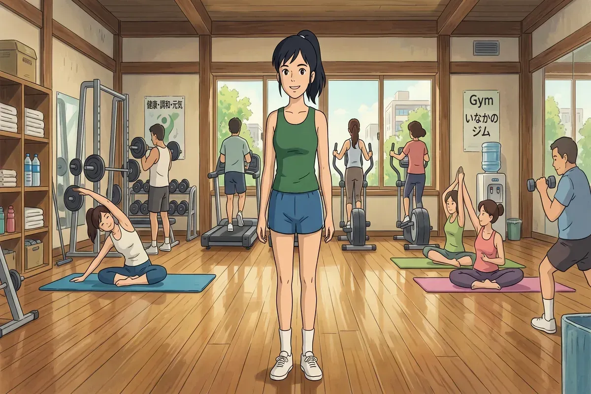 why gym etiquette matters shared training space - Studio Ghibli anime illustration