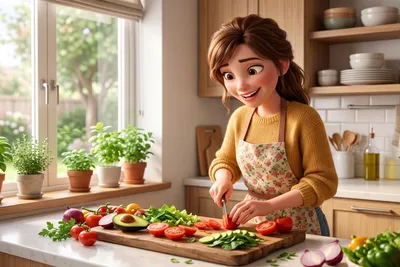 healthy ways to lose weight without starving yourself 3D animation kitchen