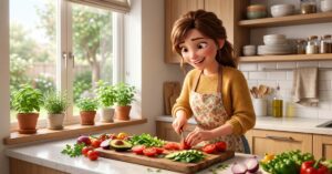 healthy ways to lose weight without starving yourself 3D animation kitchen