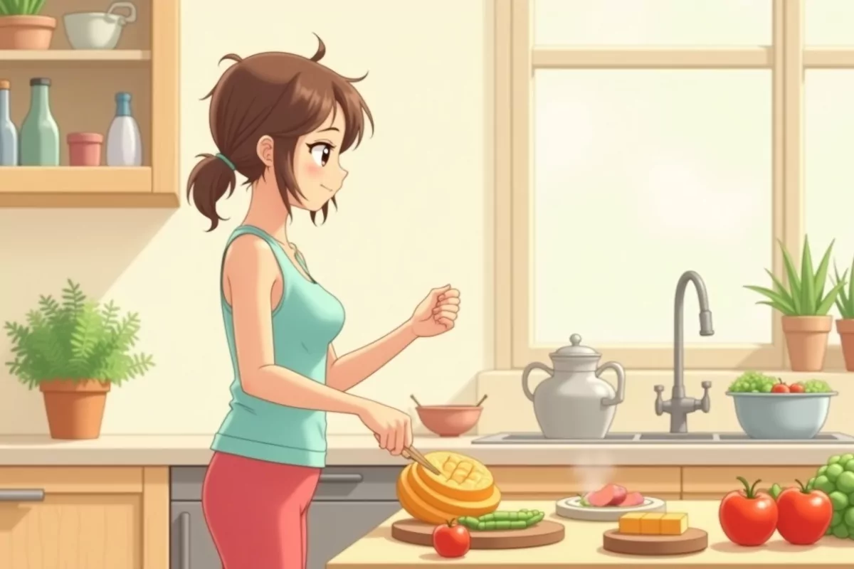 30 Workout Full Body at Home Step by Step Guide Complete - Studio Ghibli anime illustration