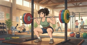 Compound Exercises: The Best Lifts to Build Real Strength - Studio Ghibli anime illustration