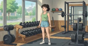 Gym Etiquette: The Unwritten Rules Nobody Tells Beginners - Studio Ghibli anime illustration